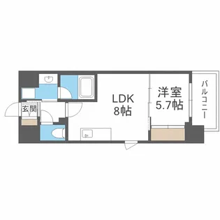 シーズンフラッツ西田辺【3階】の間取り