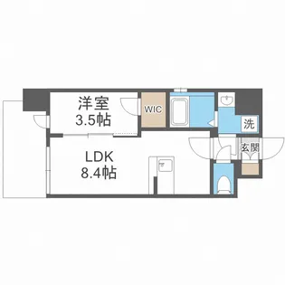 レジュールアッシュ三国本町【8階】の間取り
