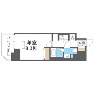 パークアクシス四ツ橋【9階】の間取り