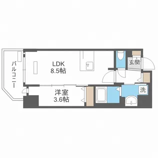 Lala place難波ガルテン【13階】の間取り
