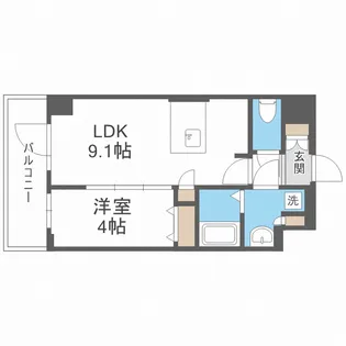 Dimus新大阪【4階】の間取り