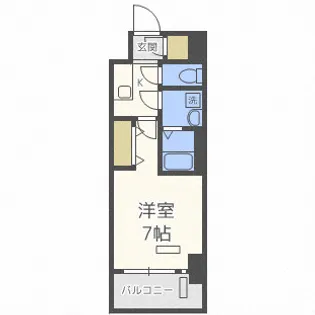 レジュールアッシュOSAKA今里駅前【7階】の間取り