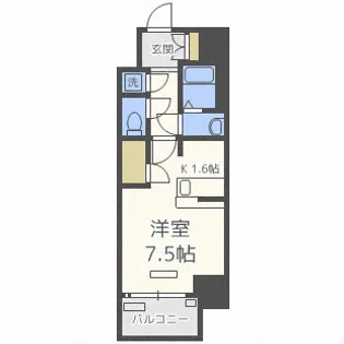 レジュールアッシュOSAKA今里駅前【4階】の間取り