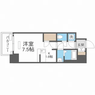 レジュールアッシュOSAKA今里駅前【7階】の間取り