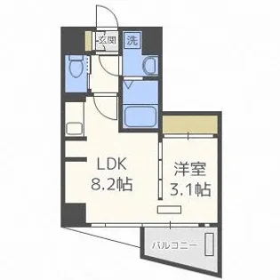 アクアプレイス天王寺Ⅲ【2階】の間取り