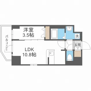 エスリード難波THE FIRST【10階】の間取り
