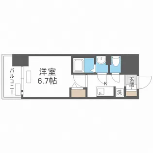 プレサンスOSAKA DOMECITYビーツ【9階】の間取り