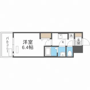 プレサンスOSAKA DOMECITYビーツ【6階】の間取り