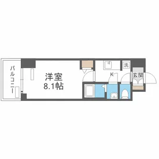プレサンス谷町九丁目駅前【2階】の間取り