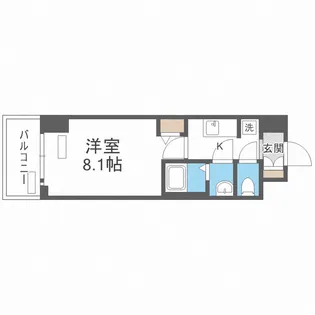 プレサンス谷町九丁目駅前【5階】の間取り