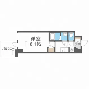 プレサンス谷町九丁目駅前【6階】の間取り