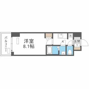プレサンス谷町九丁目駅前【8階】の間取り