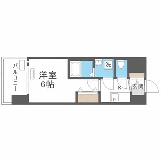レオンコンフォート難波南Ⅱ【6階】の間取り