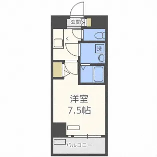 ララプレイス四天王寺前夕陽ヶ丘プルミエ【7階】の間取り
