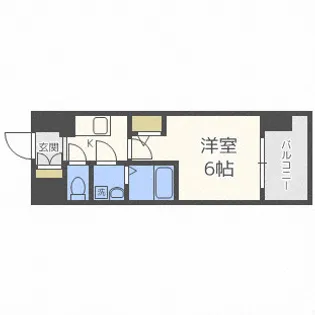 エスリード難波ザ・ゲート【6階】の間取り