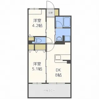 ベルウッド加島Ⅴ【5階】の間取り