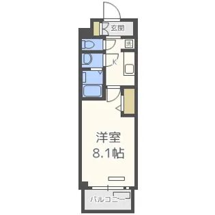 プレサンス心斎橋ソレイユ【14階】の間取り
