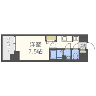 ファステート難波WESTディオン【9階】の間取り