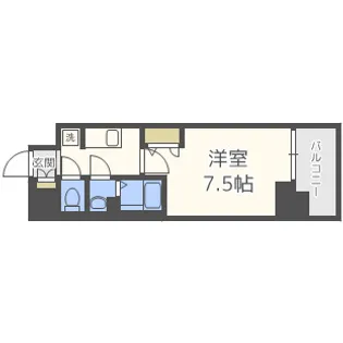 ファステート難波WESTディオン【8階】の間取り