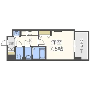 Luxe三国Ⅱ【4階】の間取り