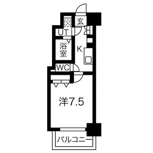 ワールドアイ難波南ミラージュ【7階】の間取り