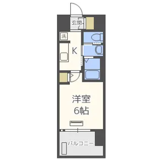 エステムコート梅田・茶屋町Ⅲネクスタ【5階】の間取り