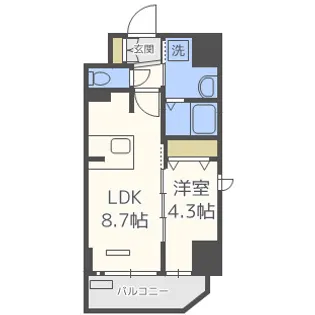 プレサンス難波クチュール 【2階】の間取り