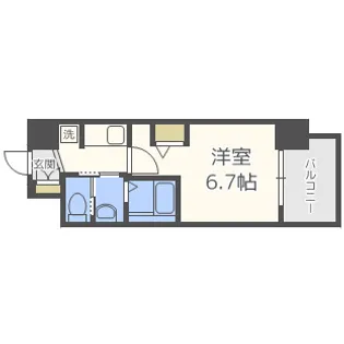 エステムコート難波Vブロード【4階】の間取り