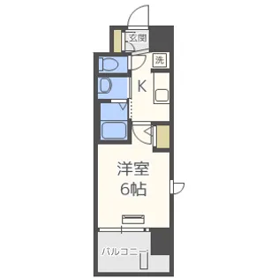 エステムコート難波WEST-SIDE Ⅶグローブ【8階】の間取り