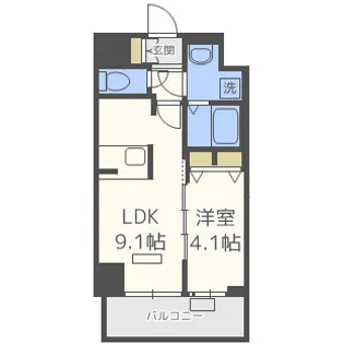 プレサンス松屋町グレース【15階】の間取り