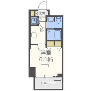 プレサンス松屋町グレース【13階】の間取り