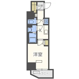 ララプレイス難波シエール【15階】の間取り