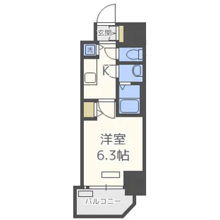 プレサンス扇町駅前【3階】の間取り