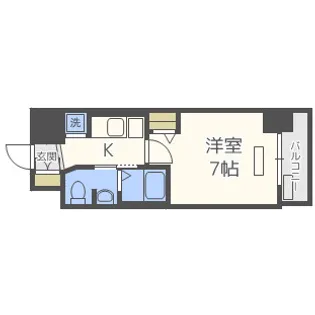 Park Hana Honmachi WEST【11階】の間取り