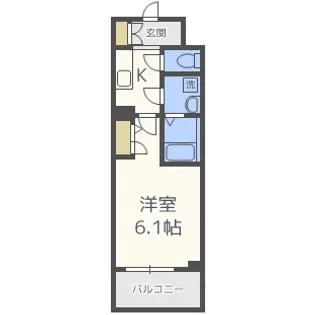 エスリード谷町六丁目レジデンス【10階】の間取り