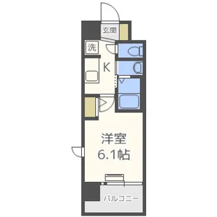 エステムコート難波WEST-SIDE Ⅵグラッド【4階】の間取り