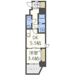 エステムコート南堀江Ⅲ CHURA【13階】の間取り