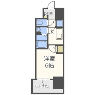 エスリード難波ステーションゲート ノーステラス【2階】の間取り