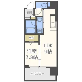 アーバネックス北堀江Ⅱ【9階】の間取り