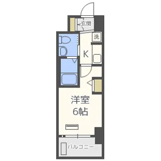 エステムコート難波Ⅳアトリ【13階】の間取り