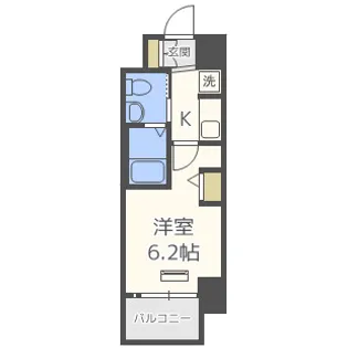 エステムコート難波Ⅳアトリ【9階】の間取り