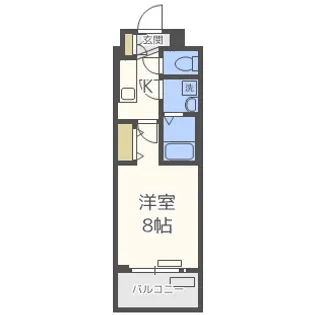 レジュールアッシュ都島【8階】の間取り
