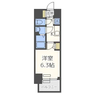プレサンス大阪 DOMECITYワンダー【3階】の間取り