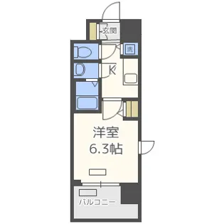 グランカリテ日本橋【6階】の間取り