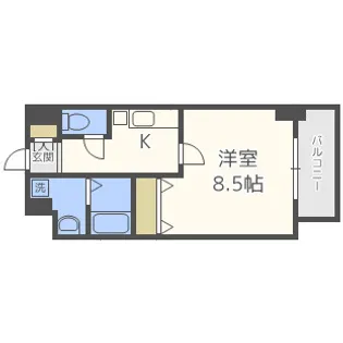 アドバンス難波レーヴ【13階】の間取り