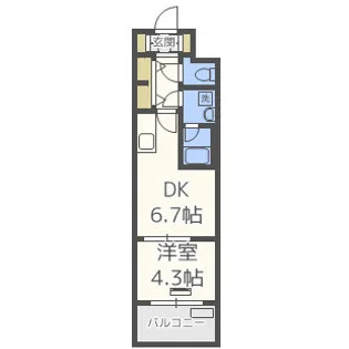 レオンコンフォート難波南【7階】の間取り