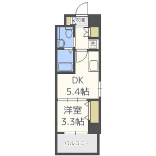 La CASA天王寺【8階】の間取り