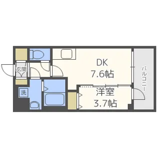 リッツ難波南Ⅱ【8階】の間取り