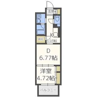 ネット フローラ立売堀【9階】の間取り