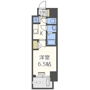 レオンコンフォート難波ノワール【6階】の間取り